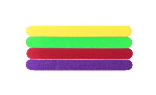 Nail Files Emery Board Pack of 4 18 cm Assorted Colours 7138