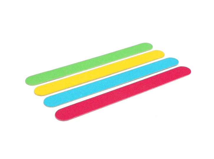 Nail Files Emery Board Pack of 4 18 cm Assorted Colours 7138