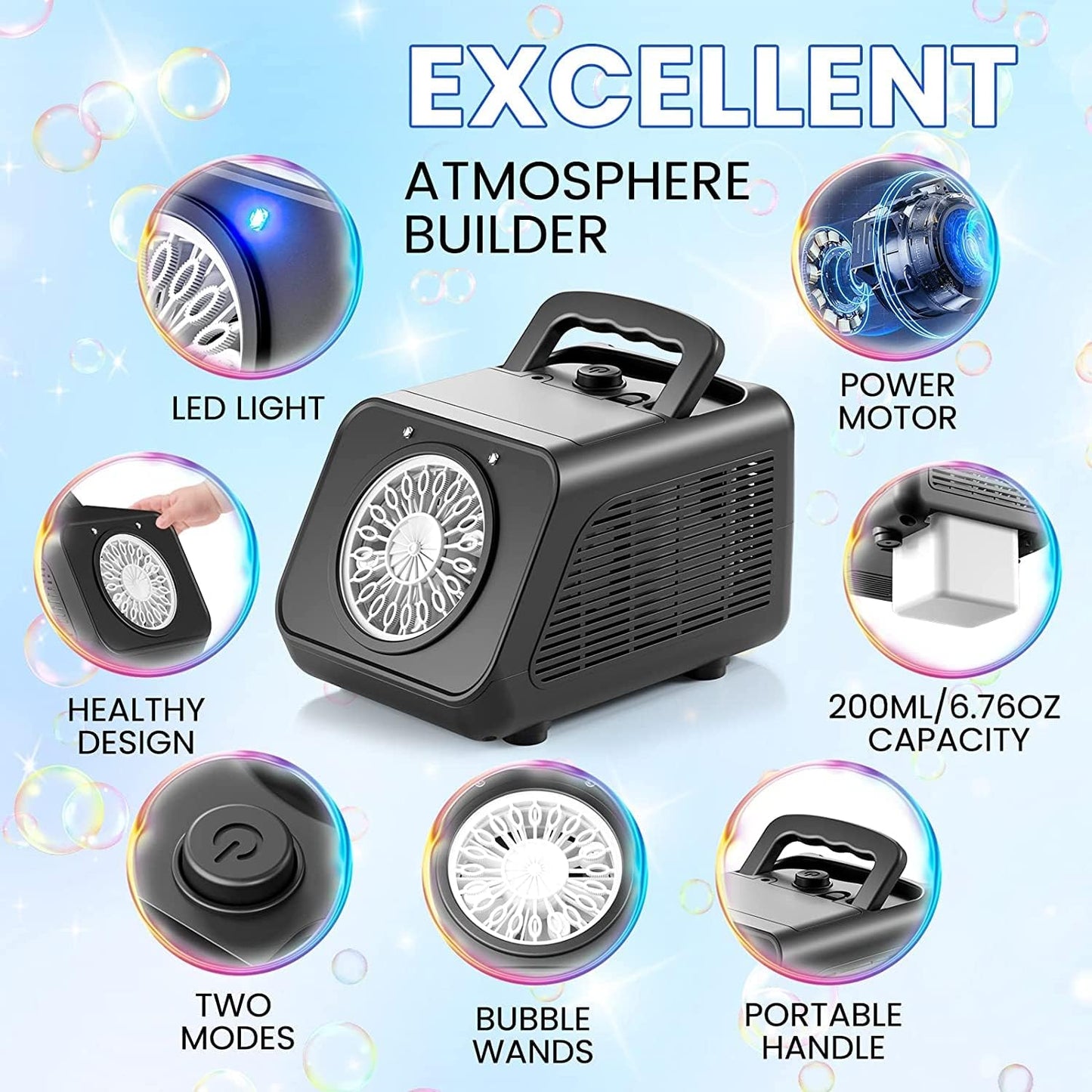 Portable Electric Bubble Machine Generator