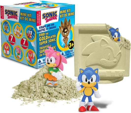 Sonic The Hedgehog Mine Kit Dig‑and‑Discover Toy -  7 Figures To Collect (Includes Rare Gold-Plated Supersonic)