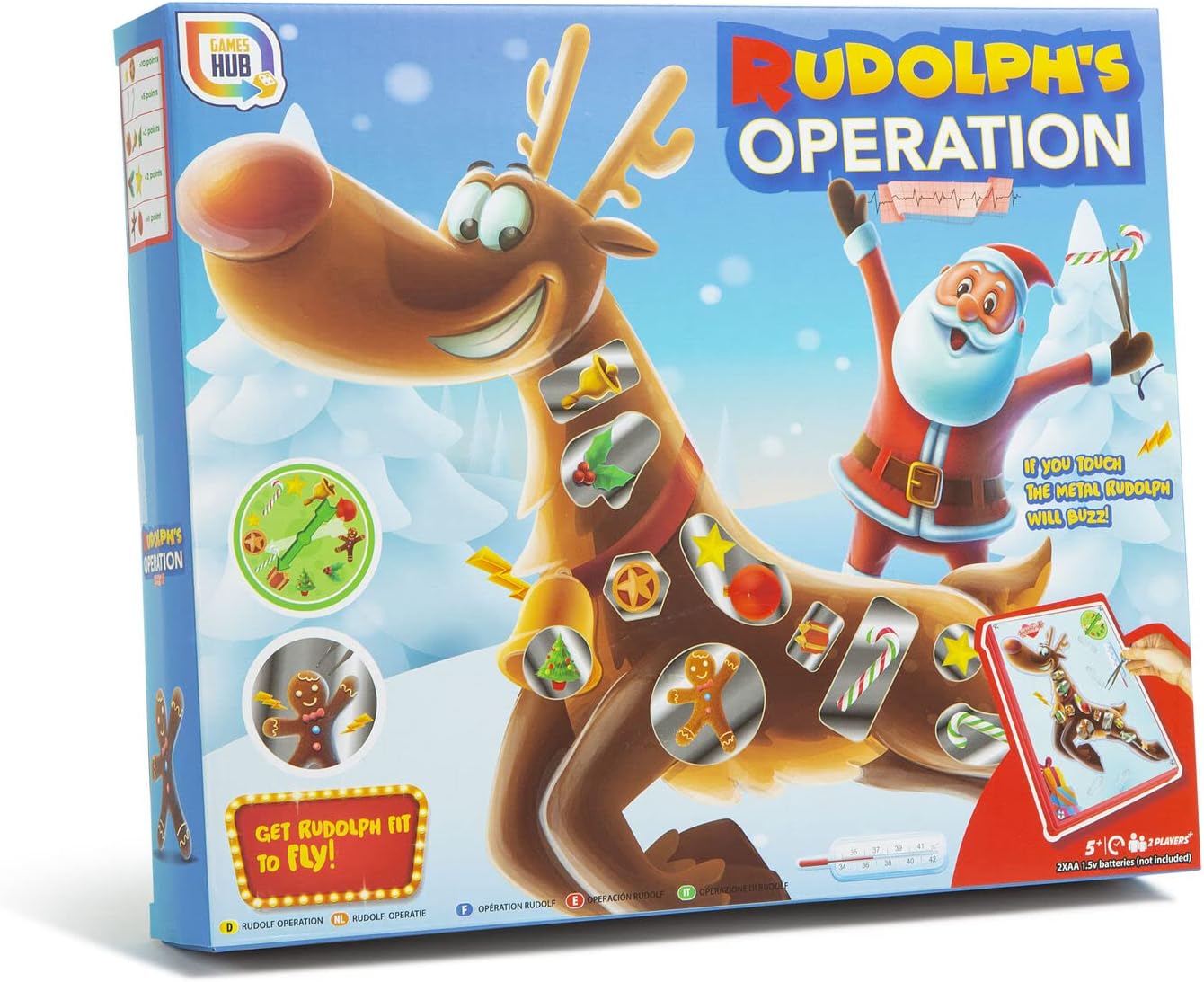 Rudolph's Operation Game Festive Christmas Themed Classic Kids & Adults Family Fun
