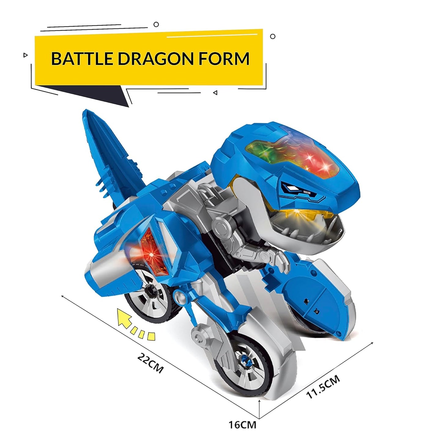 Transforming Dinosaur Sports Car Deformation Robot with Lights & Sound
