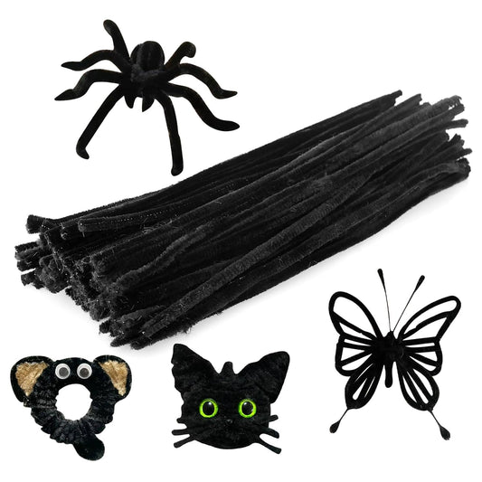 Black Pipe Cleaners ( 15cms ) x 100 ( Craft Clearance Special )