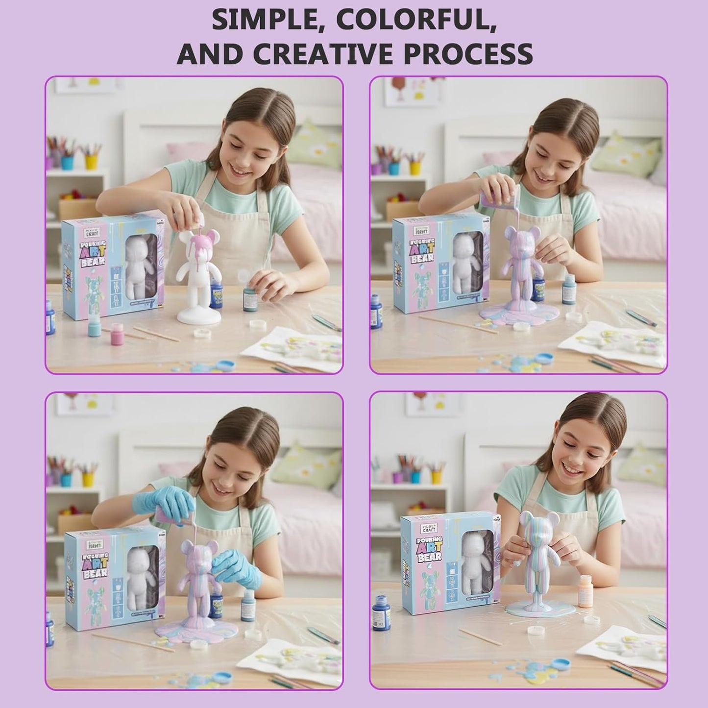 Marble Bear Paint Pouring Set - Pastel Edition 23cm Large