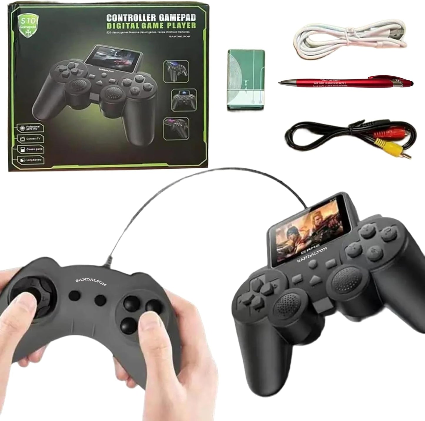 Handheld Game Console, with 520 Classic Games, Portable Retro Controller Gamepad Digital Game Player - S10 Model