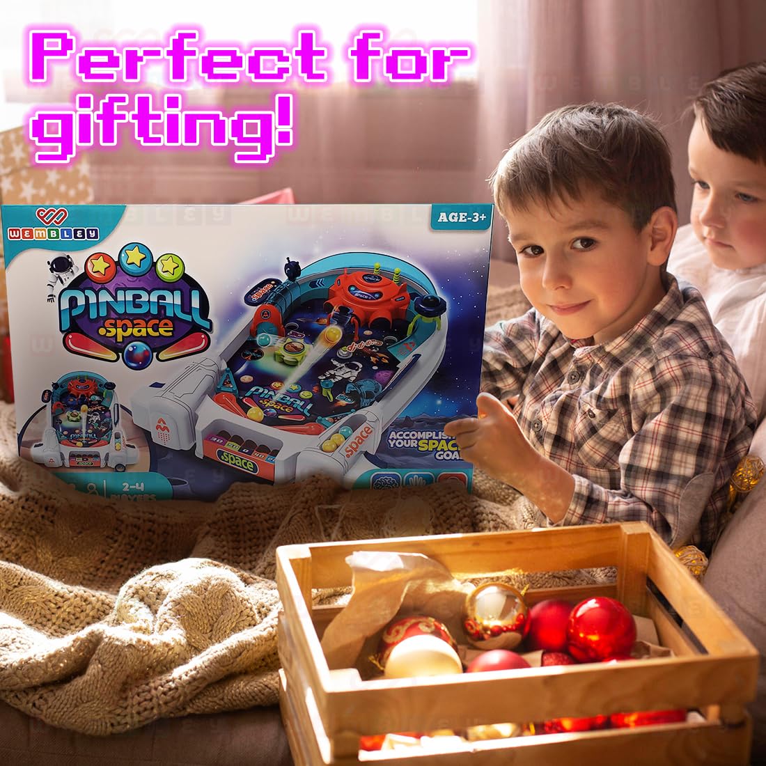 Pinball Machine Toy Space Rocket Style – Classic Fun in a Compact Size