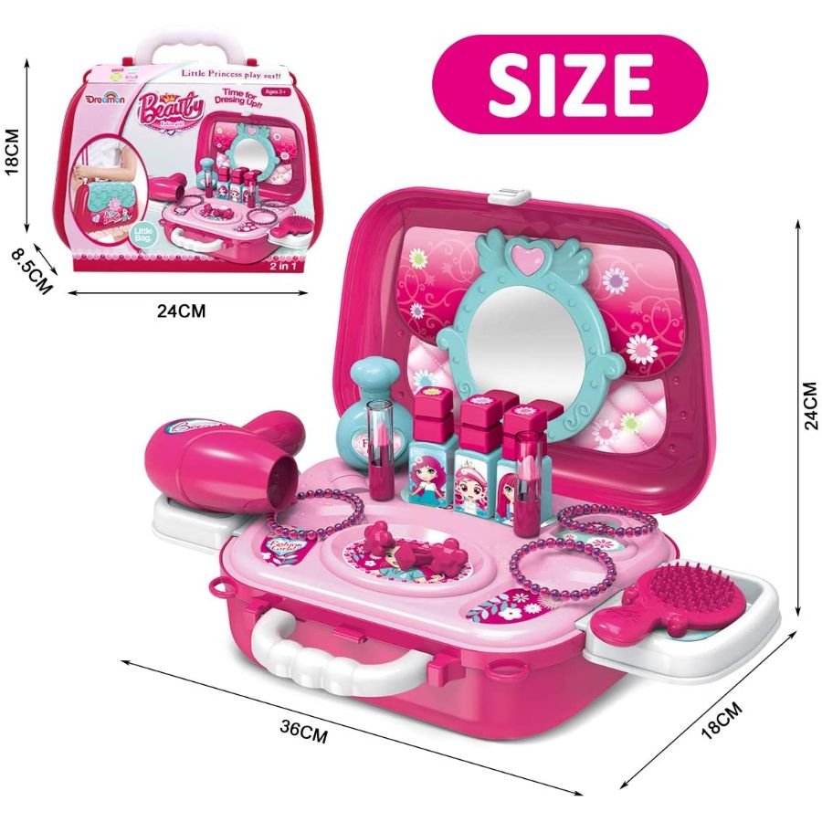 Girls Make Up Set Toy With Cosmetic Bag And Nail Polish Carry Case Playset