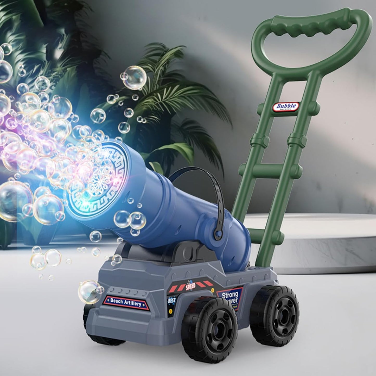 Electric Push Along Cannon Bubble Maker Toy