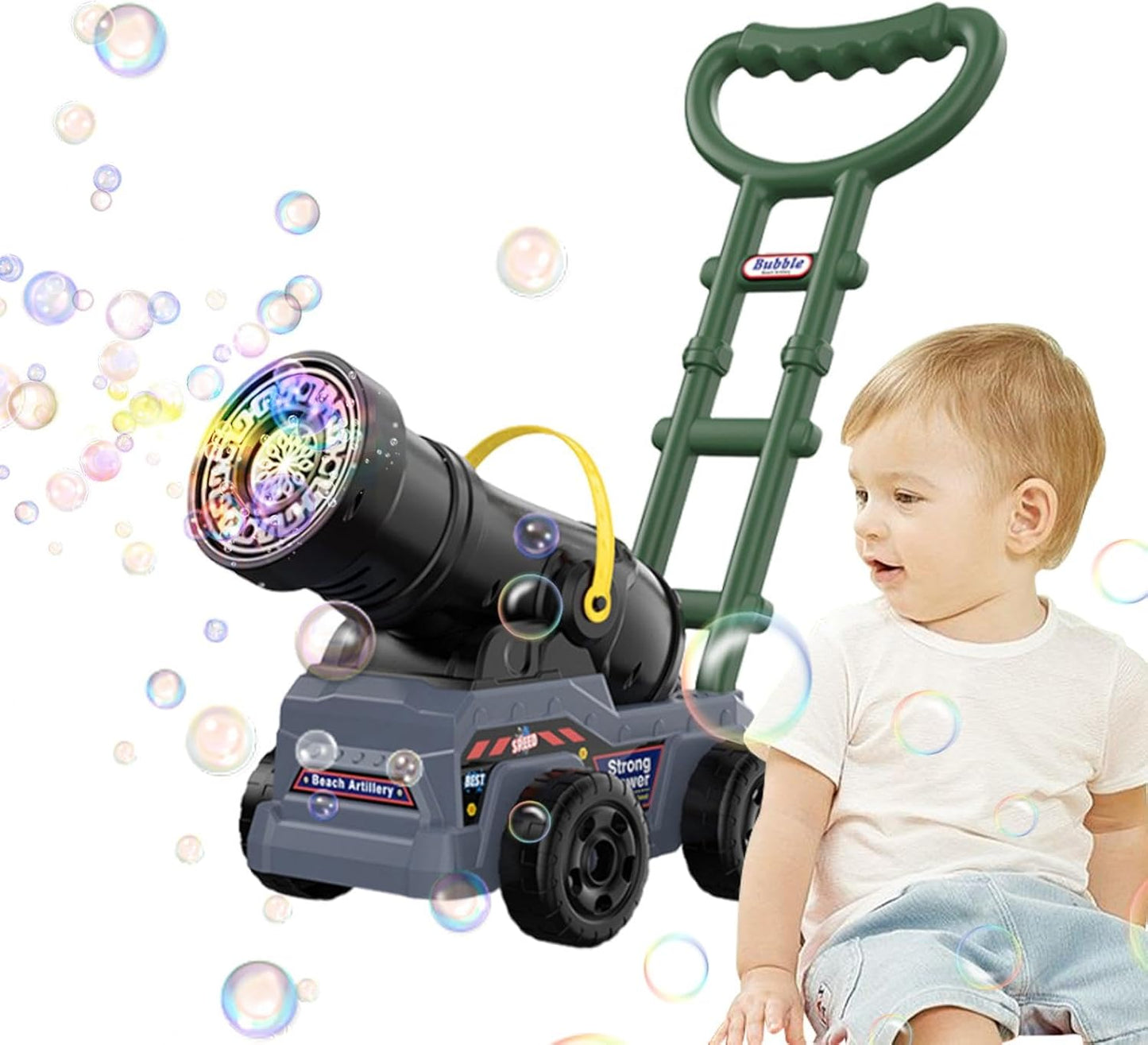 Electric Push Along Cannon Bubble Maker Toy