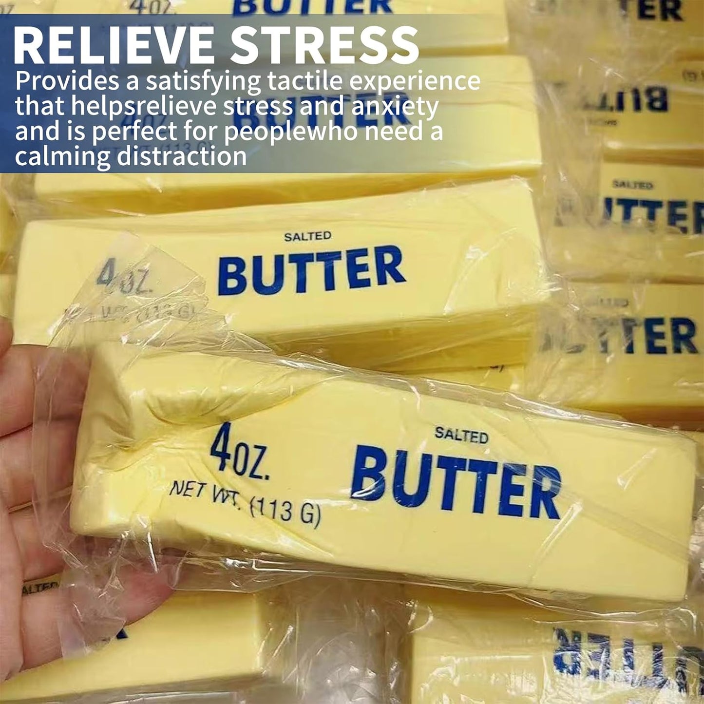 Butter Squishy Viral Soft Butter Squishys Stress Relief Block Squeeze Butter Stress Toy Portable Decompression Slow Rising Sensory Toy, Anxiety Relief Fidget Toy for All