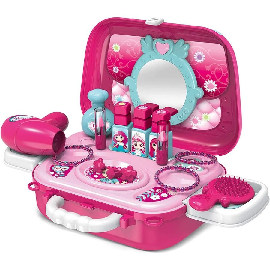 Girls Make Up Set Toy With Cosmetic Bag And Nail Polish Carry Case Playset