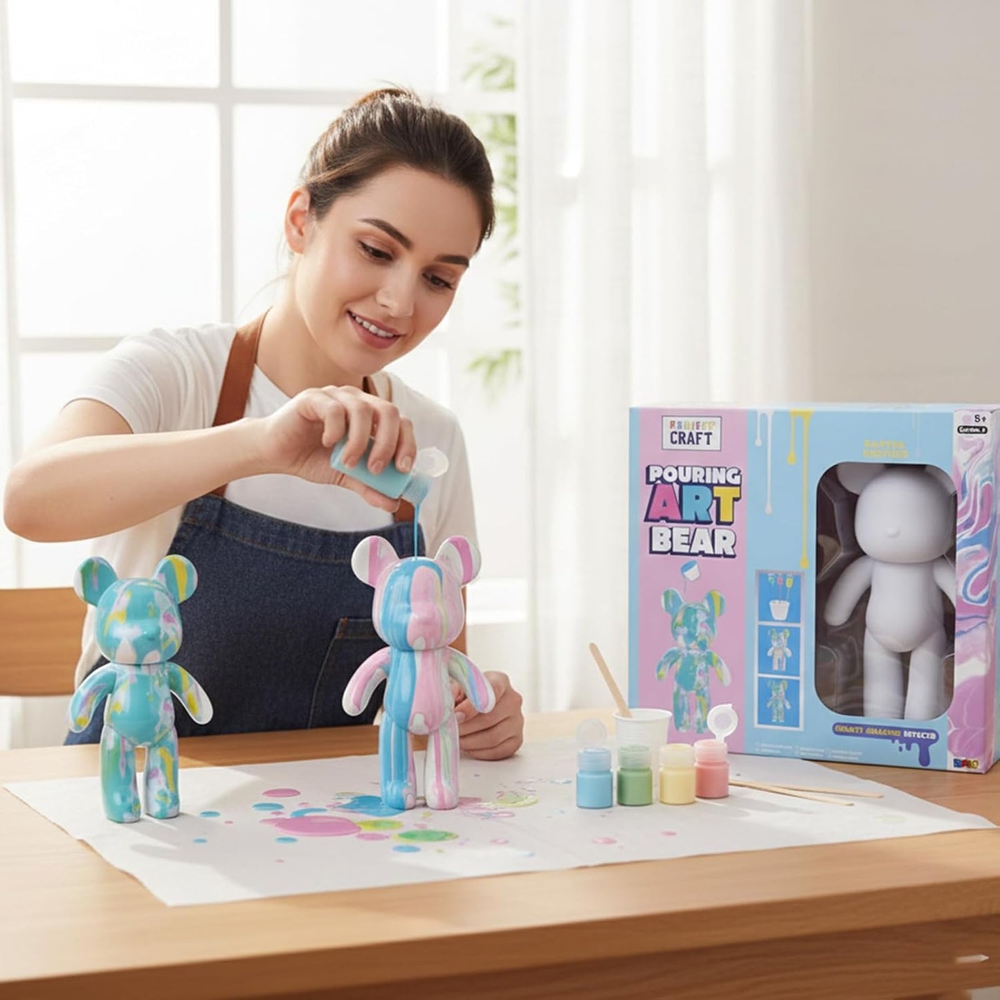 Marble Bear Paint Pouring Set - Pastel Edition 23cm Large