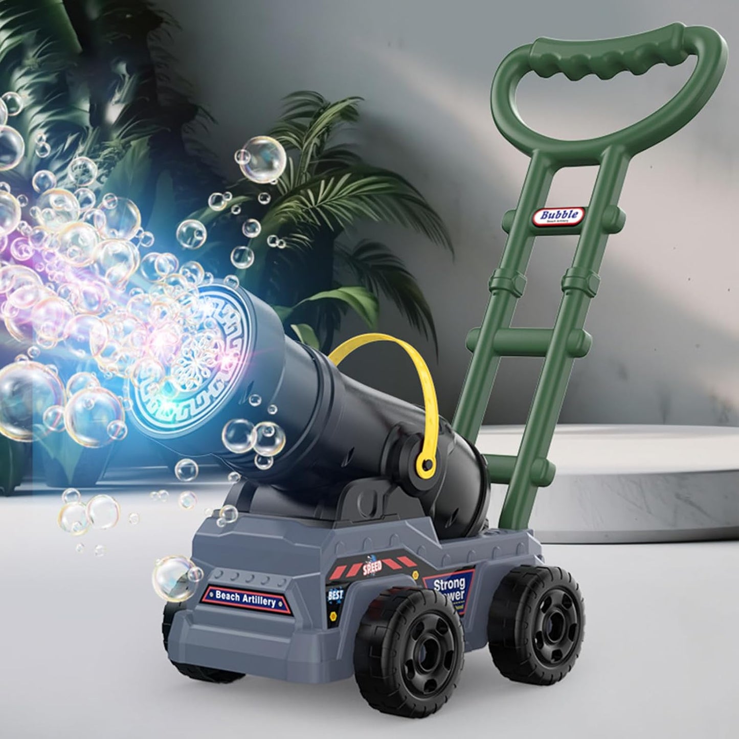 Electric Push Along Cannon Bubble Maker Toy