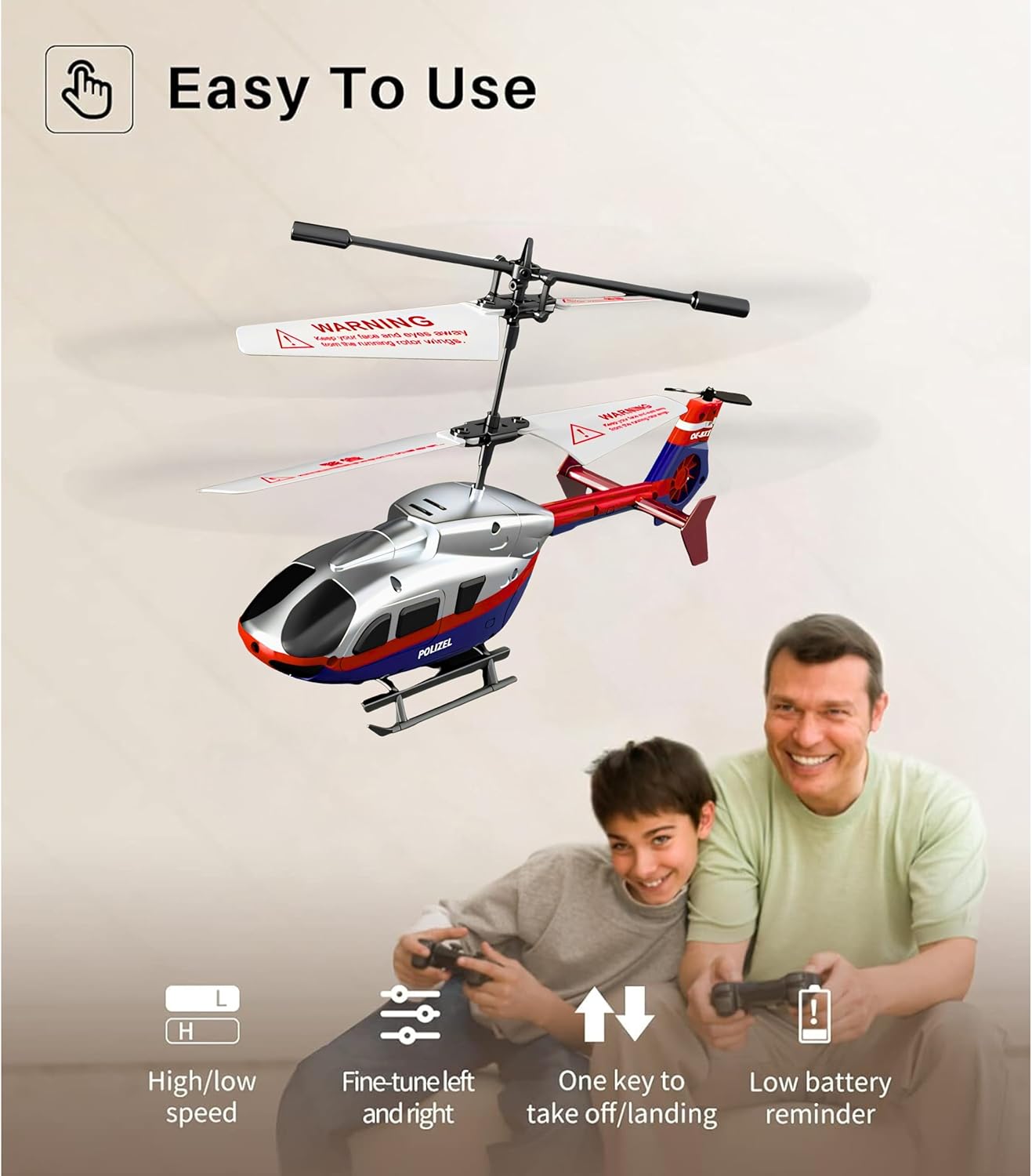 Remote Control Police Helicopter, 2.4Ghz 3.5CH Altitude Hold Helicopter with Gyro Aircraft With LED Lights