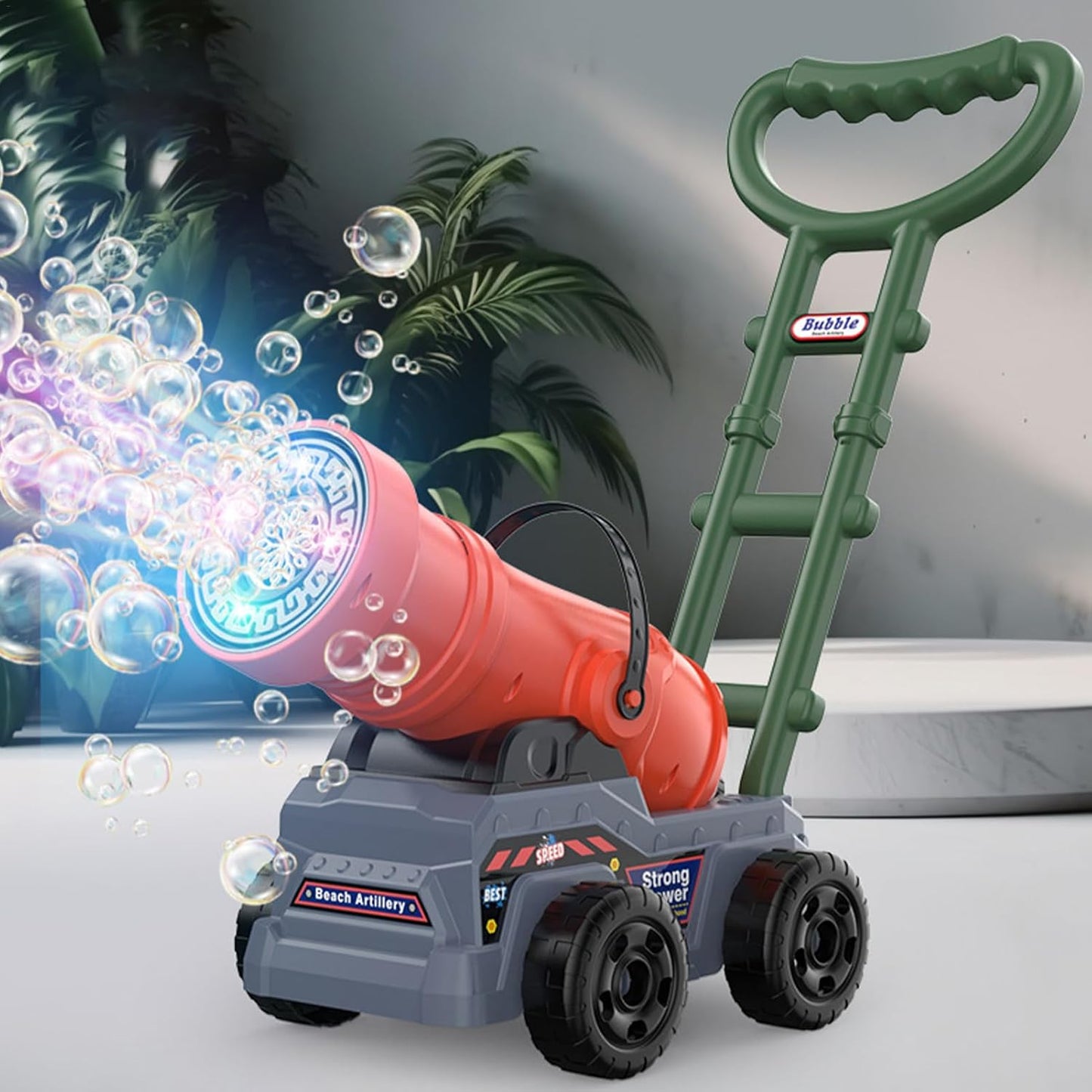 Electric Push Along Cannon Bubble Maker Toy