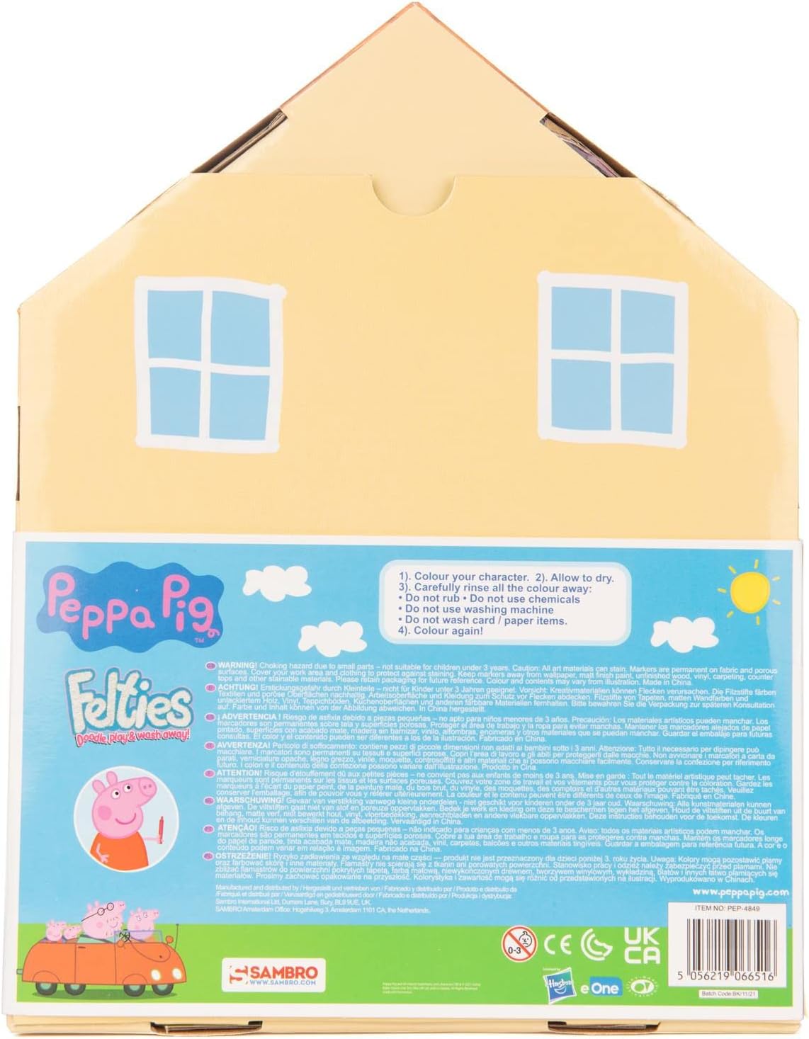 Peppa Pig Felties Doodle Play & Wash Away House Playset
