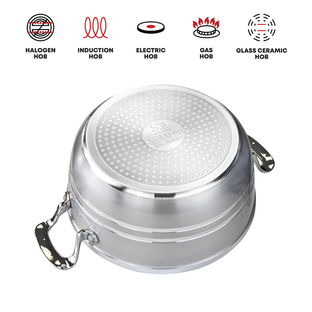 Sq Professional Seramiq Mianra Diecast Stockpot Set Of 5 Quartz