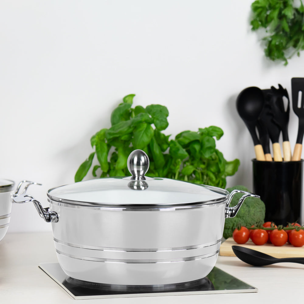 Sq Professional Seramiq Mianra Diecast Stockpot Set Of 5 Quartz