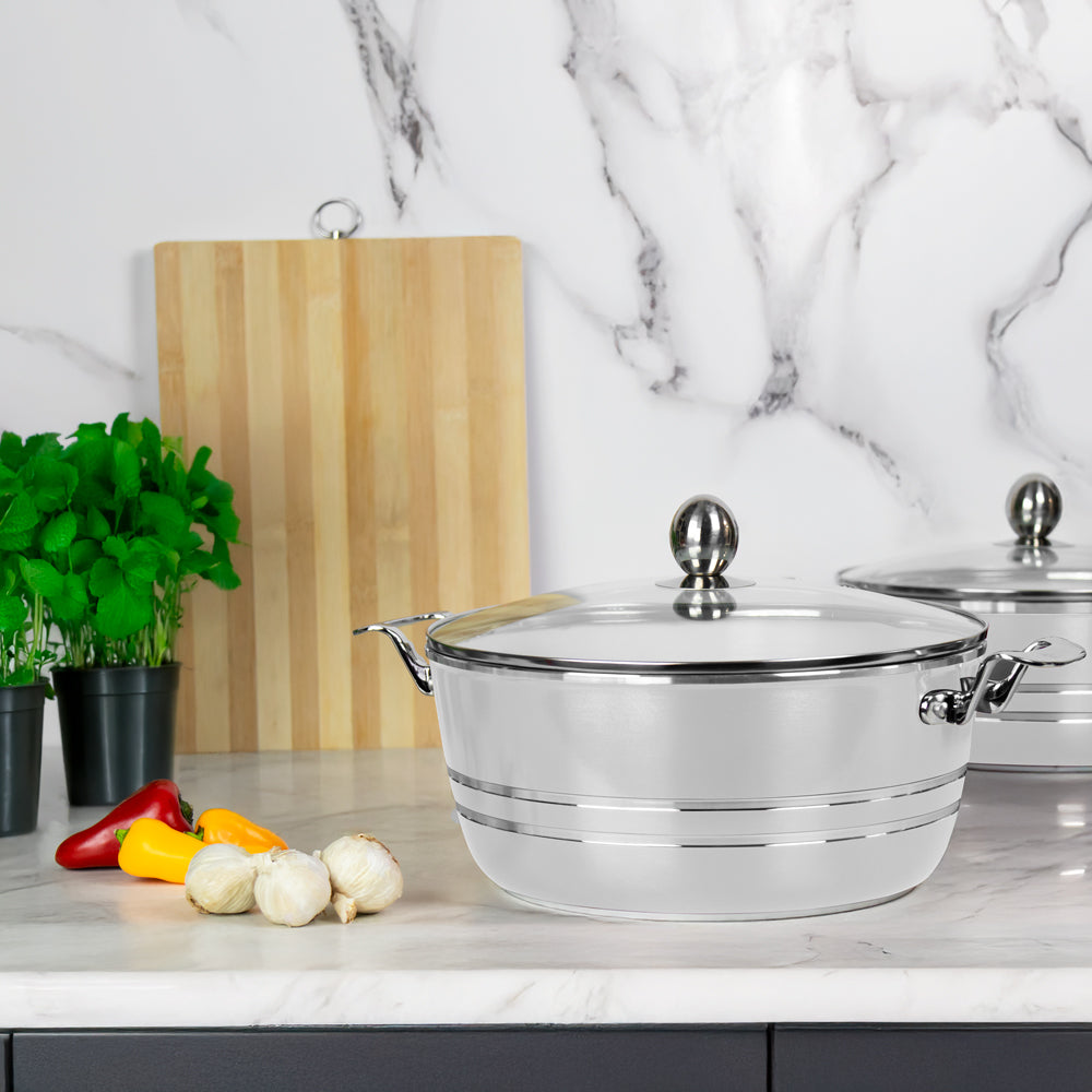 Sq Professional Seramiq Mianra Diecast Stockpot Set Of 5 Quartz