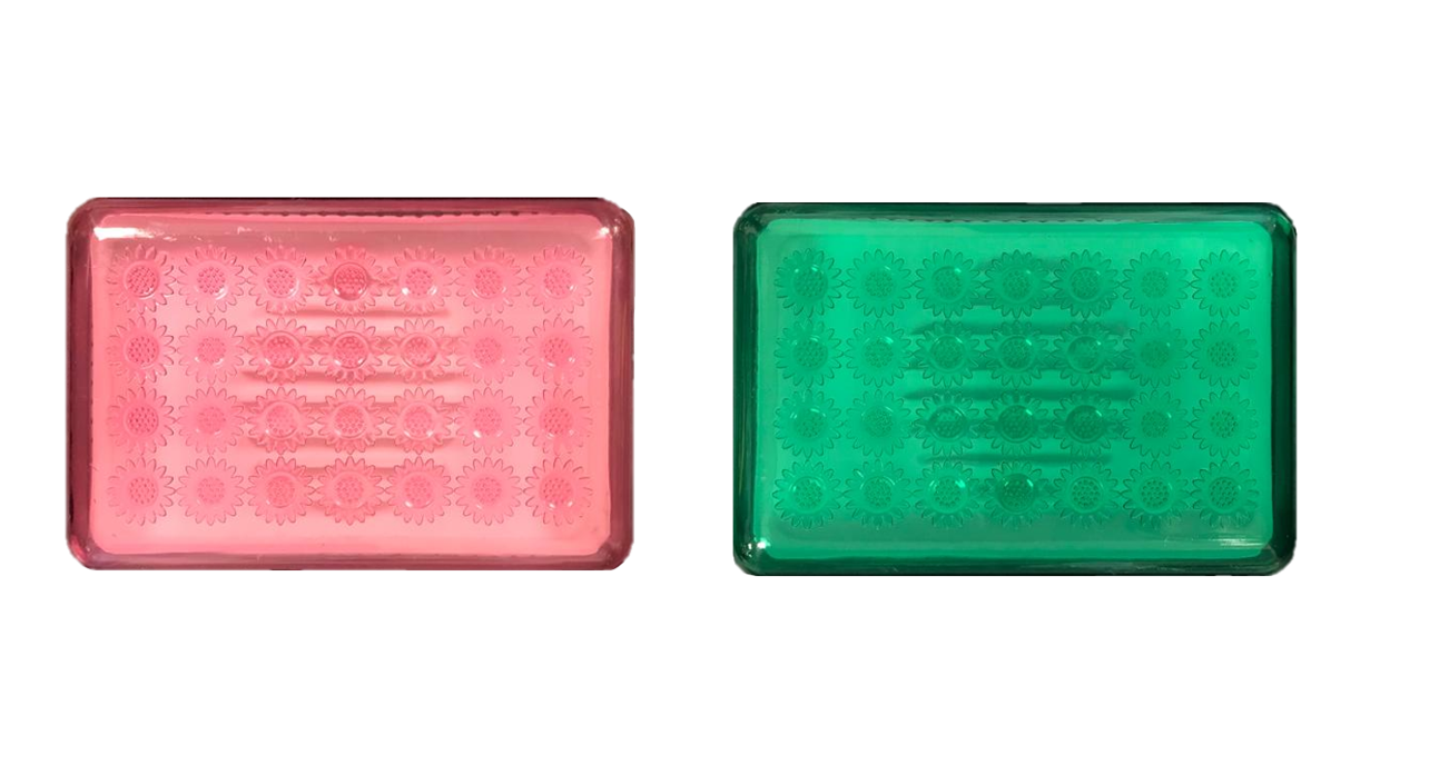 Plastic Bathroom Kitchen Soap Box Dish Holder Flower Design 12 x 8 x 5 cm Assorted Colours 7225