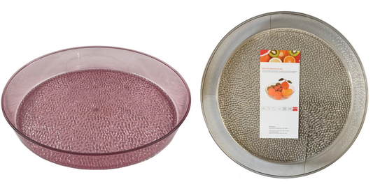 Transparent Plastic Round Coffee Table Fruit Bowl Serving Tray Assorted Colours
