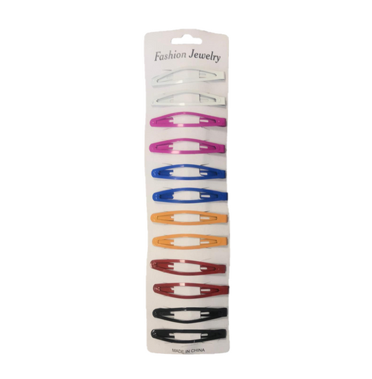 Hair Clips 6 cm Pack of 12 Assorted Colours 7244