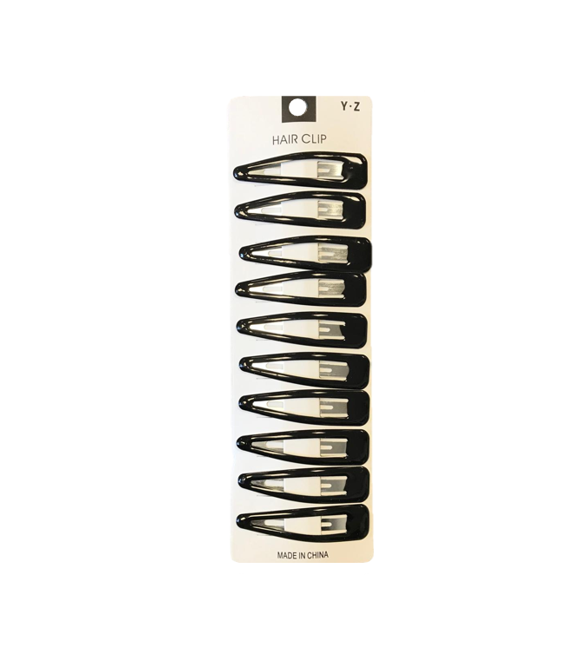 Hair Clips 6.5 cm Pack of 10 Black 7246