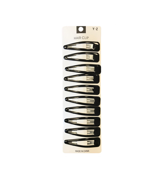 Hair Clips 6.5 cm Pack of 10 Black 7246