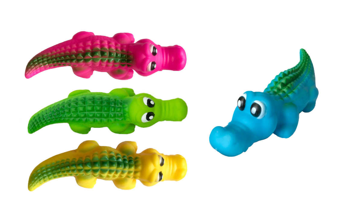 Pet Dog Toy Squeaky Crocodile Alligator 19 cm Assorted Colours 7254