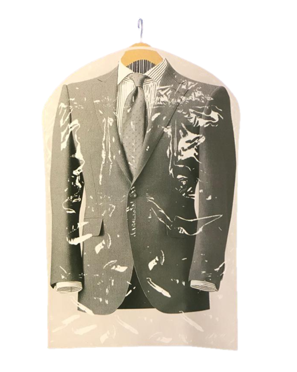 Plastic Transparent Clear Garment Suit Cover Clothing Bag 90 x 60 cm Pack of 2 7273