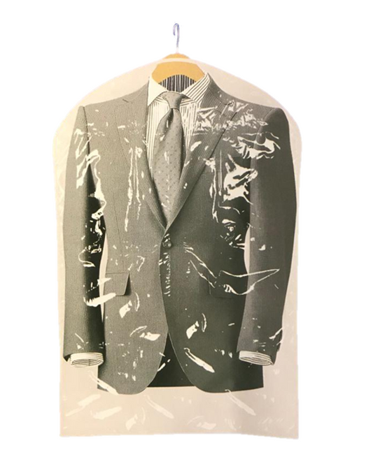 Plastic Transparent Clear Garment Suit Cover Clothing Bag 90 x 60 cm Pack of 2 7273