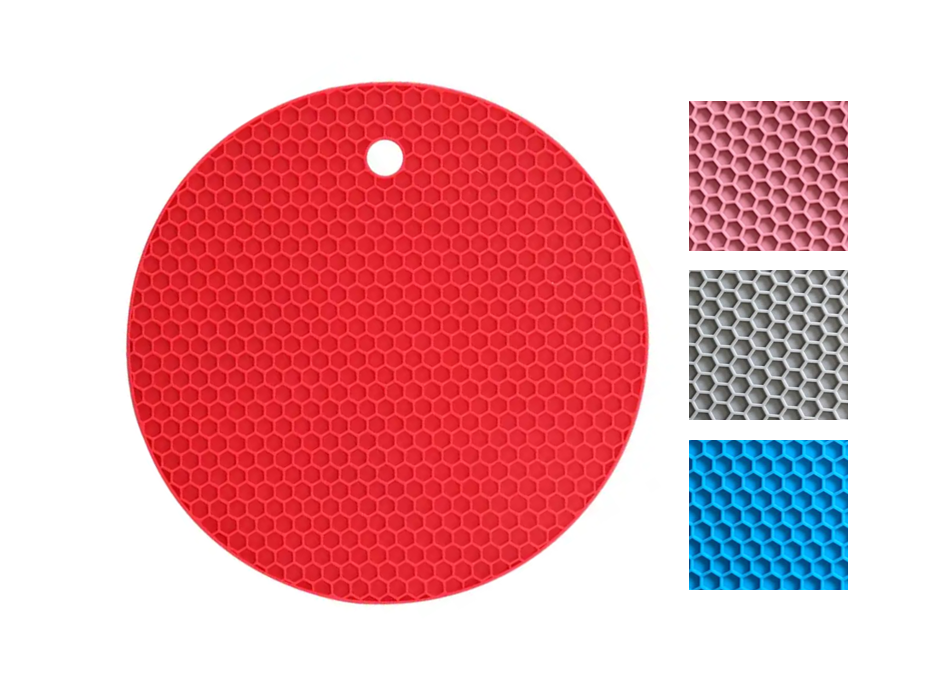 Round Silicone Pan Coaster Trivet 17.5 cm Assorted Colours 7294