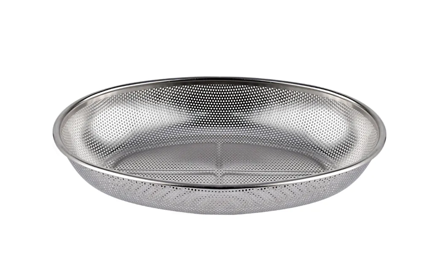 Oval Metal Kitchen Strainer Tray Basket 31 x 22 x 5.5 cm 7298