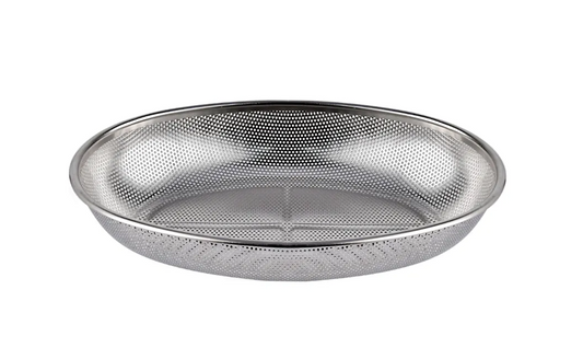 Oval Metal Kitchen Strainer Tray Basket 31 x 22 x 5.5 cm 7298