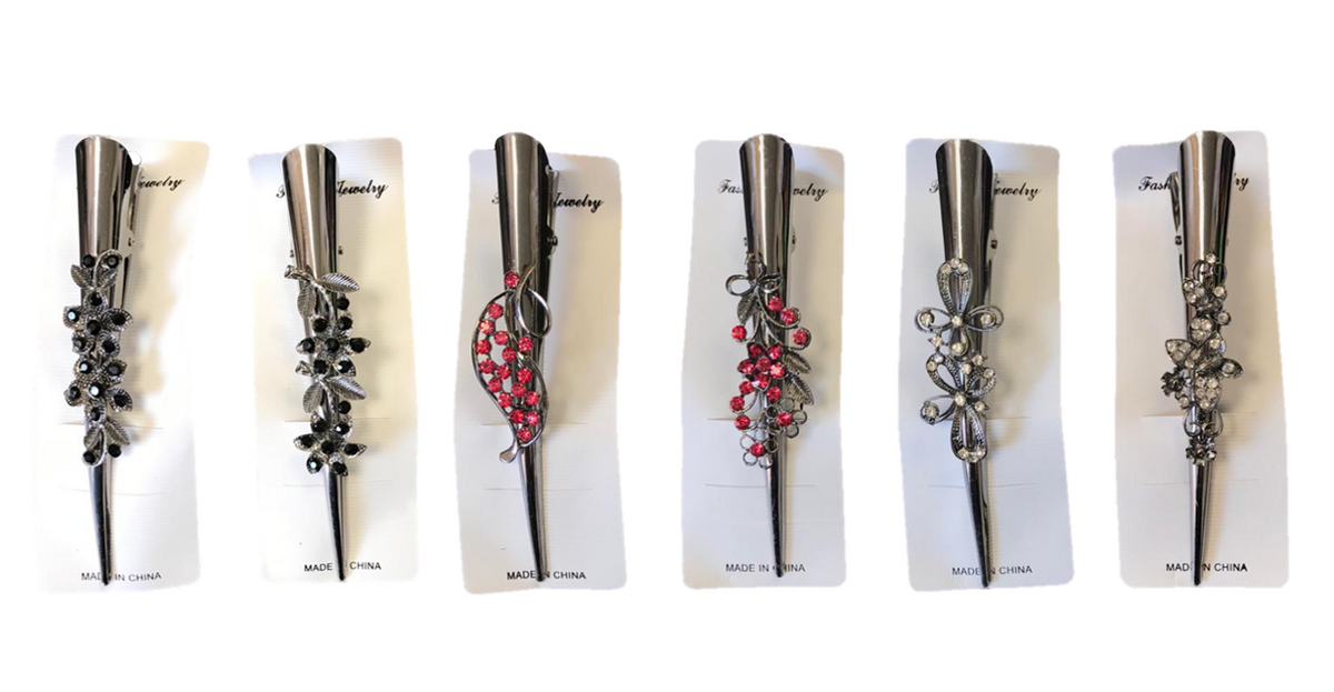 Women'S Metal Alligator Hair Clip With Floral Decorations Assorted Designs