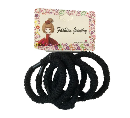 Hair Bobble Elastic Tie Pack of 6 Assorted Colours 7336