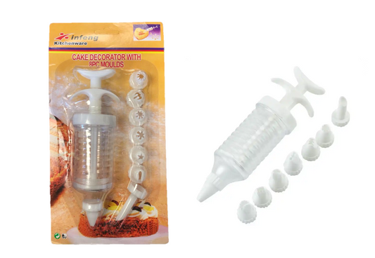 Plastic Baking Cake Decorator Piping Tool 17 cm Set of 8 Assorted Piping Tips 7369