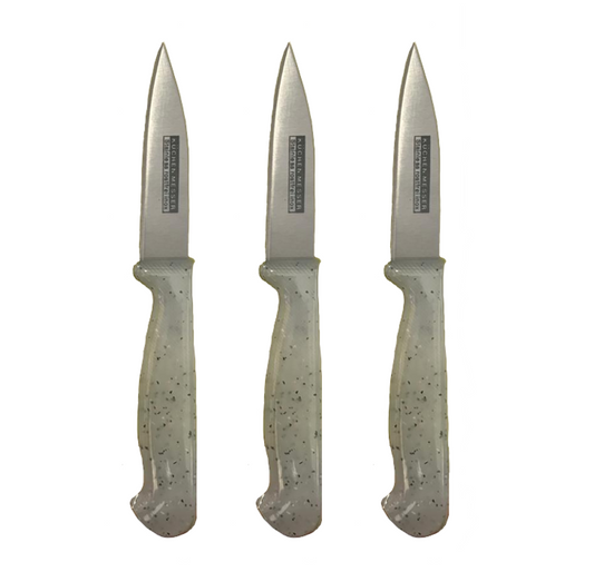 Metal Kitchen Fruit Knife 17 cm Pack of 3 Plastic Handle 7373