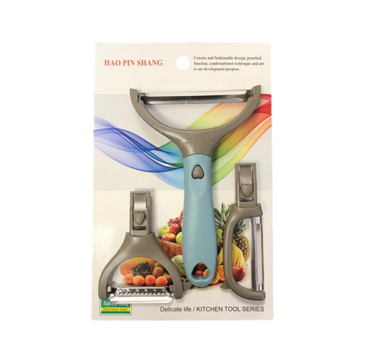 Steel Handheld Vegetable Peeler with 2 Attachments 16 cm Assorted Colours 7374
