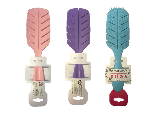 Plastic Hair Brush Comb 23 x 6.5 cm Assorted Colours 7382