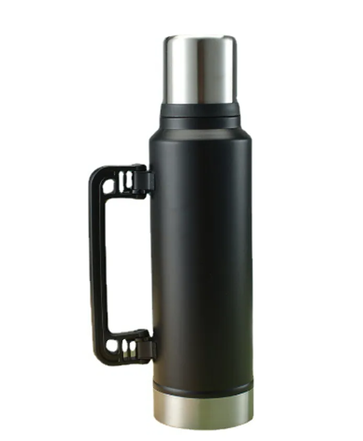 Stainless Steel (18/8) Thermos Flask Bottle with Plastic Handle 1400ml Assorted Colours 7389
