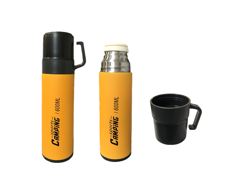 Stainless Steel Thermos Travel Flask Bottle 600ml Assorted Colours 7392