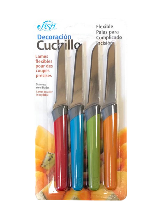 Stainless Steel Kitchen Fruit Knife 15.5 cm Pack of 4 7397