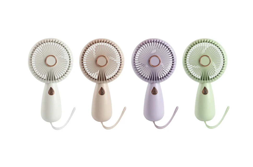 Mini Hand Fan with Strap 16 cm USB Rechargeable Assorted Colours 7411