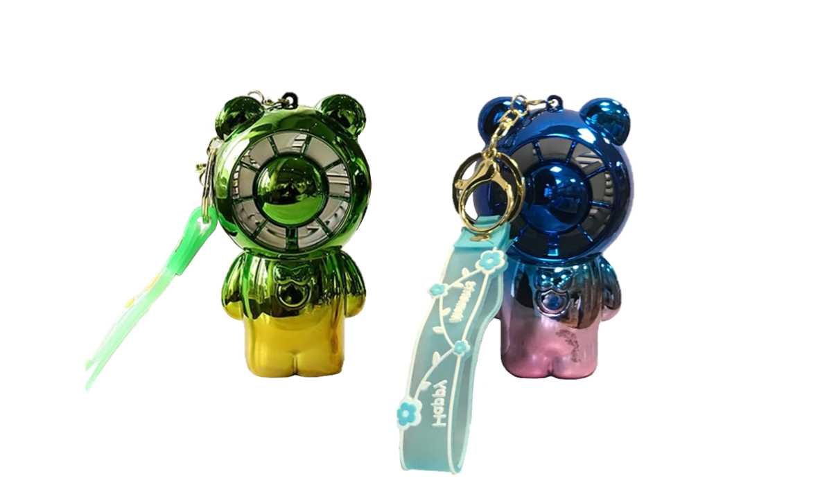 Mini Electric Hand Fan Bear Shape 6 x 12.3 x 5 cm USB Rechargeable Assorted Colours 7414