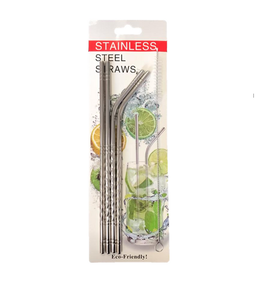 Metal Straw and Straw Pipe Brush Set of 5 7415