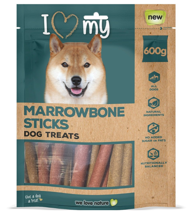 Pet Dog Treats Marrowbone Meaty Sticks 600g Bumper Bag 74205