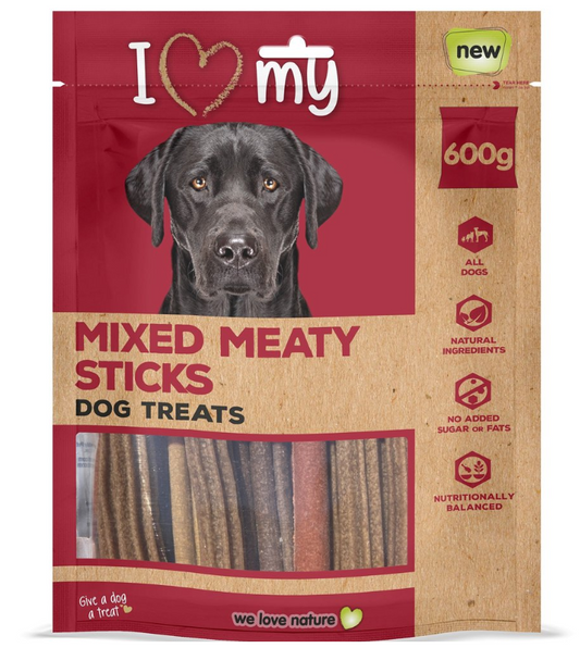 Pet Dog Treats Mixed Meaty Sticks 600g Bumper Bag 74212