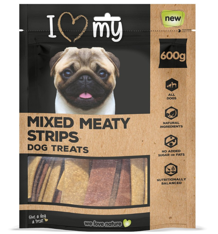 Pet Dog Treats Mixed Meaty Strips 600g Bumper Bag 74229