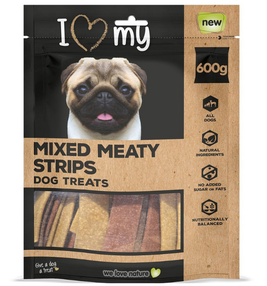 Pet Dog Treats Mixed Meaty Strips 600g Bumper Bag 74229